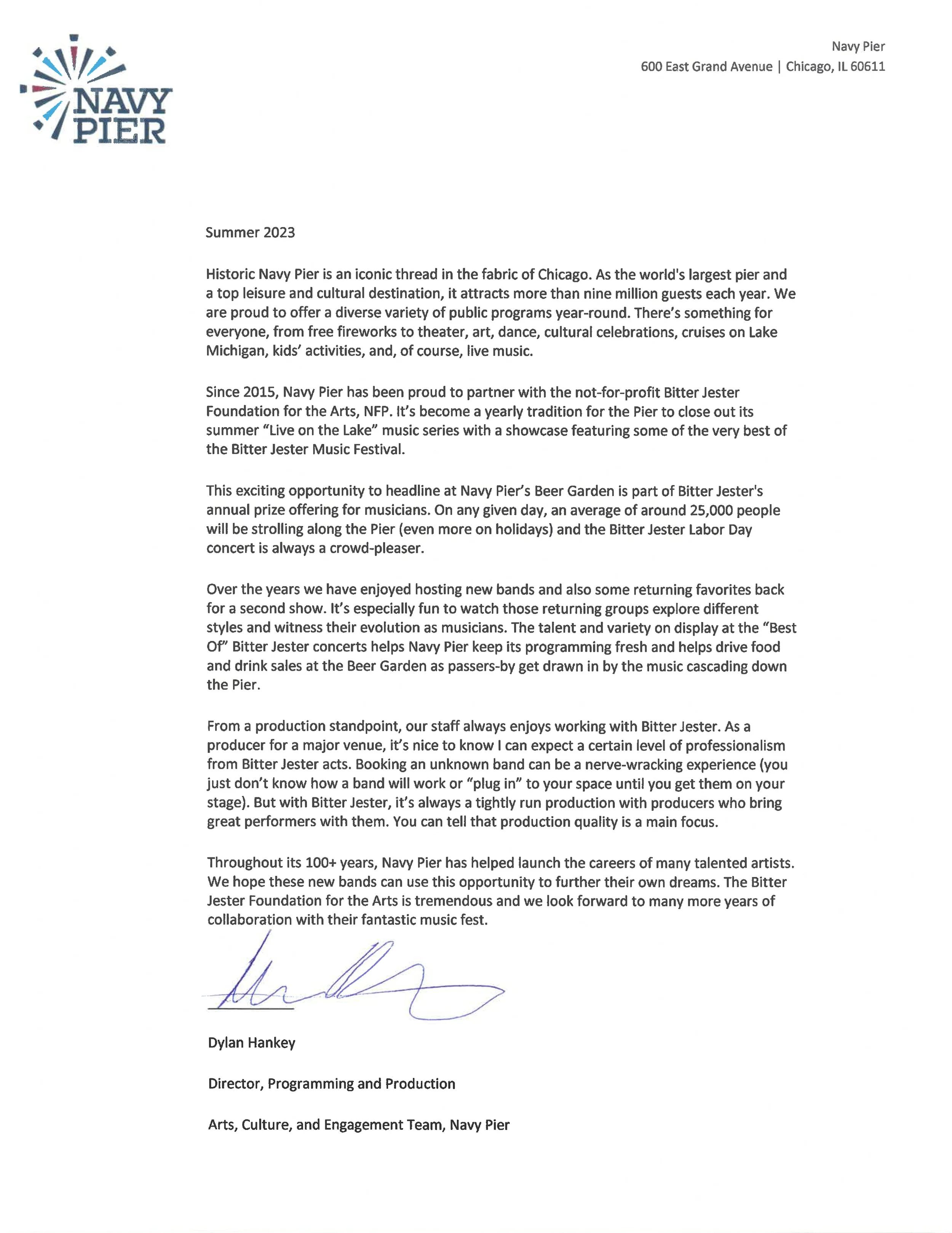 邦楽 LETTERS Navy Pier Supports the Bitter Jester Music Festival — Bitter